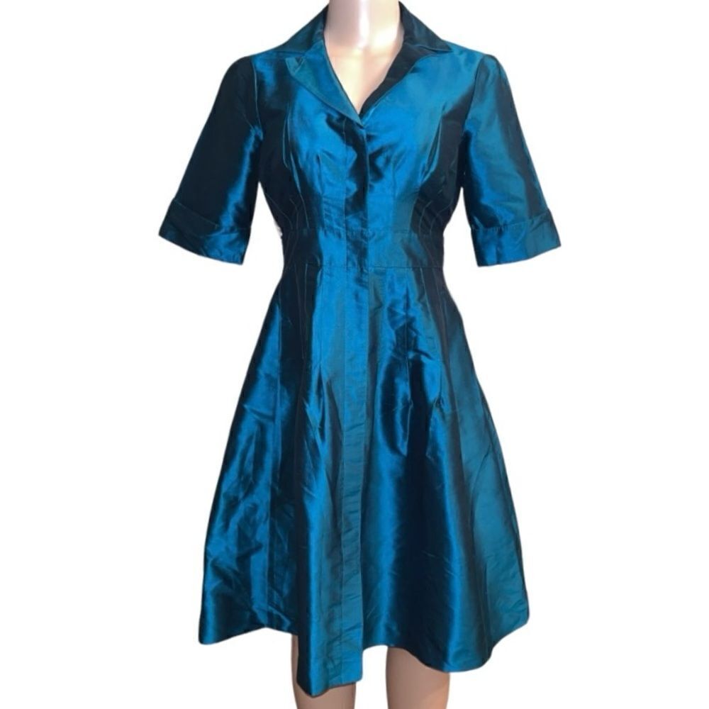 Jones New York Teal Silk Dress